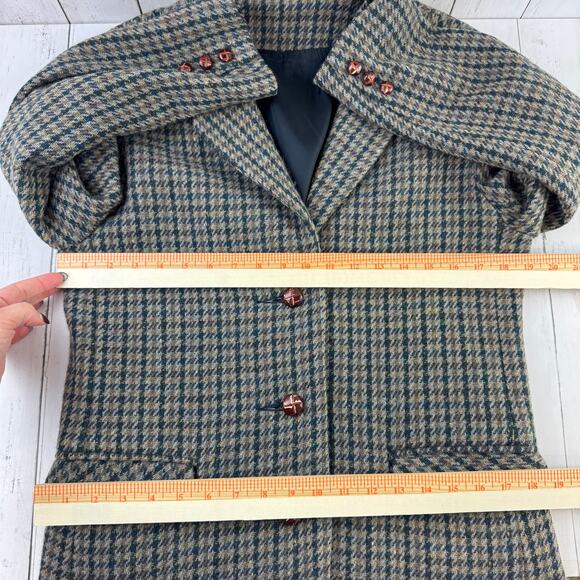 VTG Triona Houndstooth Wool Handwoven Donegal Tweed Sport Coat Jacket Size 12 - Picture 11 of 16